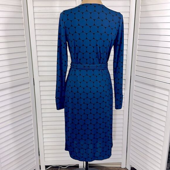 Ann Taylor Wrap Dress Size 6 Blue Jersey Knit NWOT - Picture 8 of 12